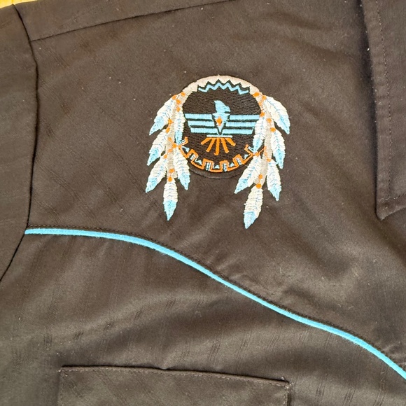 Vintage 90s Black Western Embroidered Shirt - Picture 6 of 8